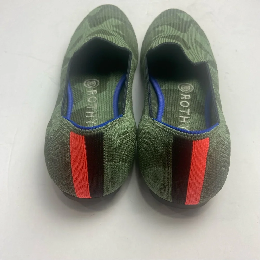 Rothy's The Loafer Women's Size US 7‎ Olive Camo Almond Toe Flat Slip On Shoes